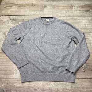 Faherty Sweater Mens Medium Gray Cotton Blend Crewneck MYF2206-LGH Heather Knit